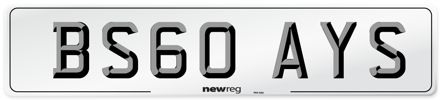BS60 AYS Number Plate from New Reg